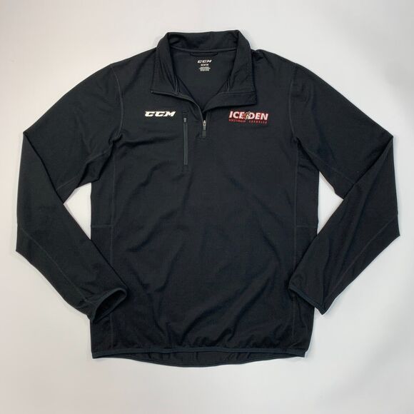 CCM Ice Den Scottsdale Chandler Sweatshirt Mens M Medium Black Quarter Zip - Picture 2 of 13